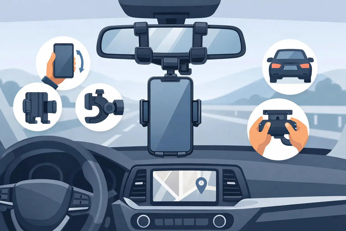 Rear View Mirror Car Phone Mount Setup Guide