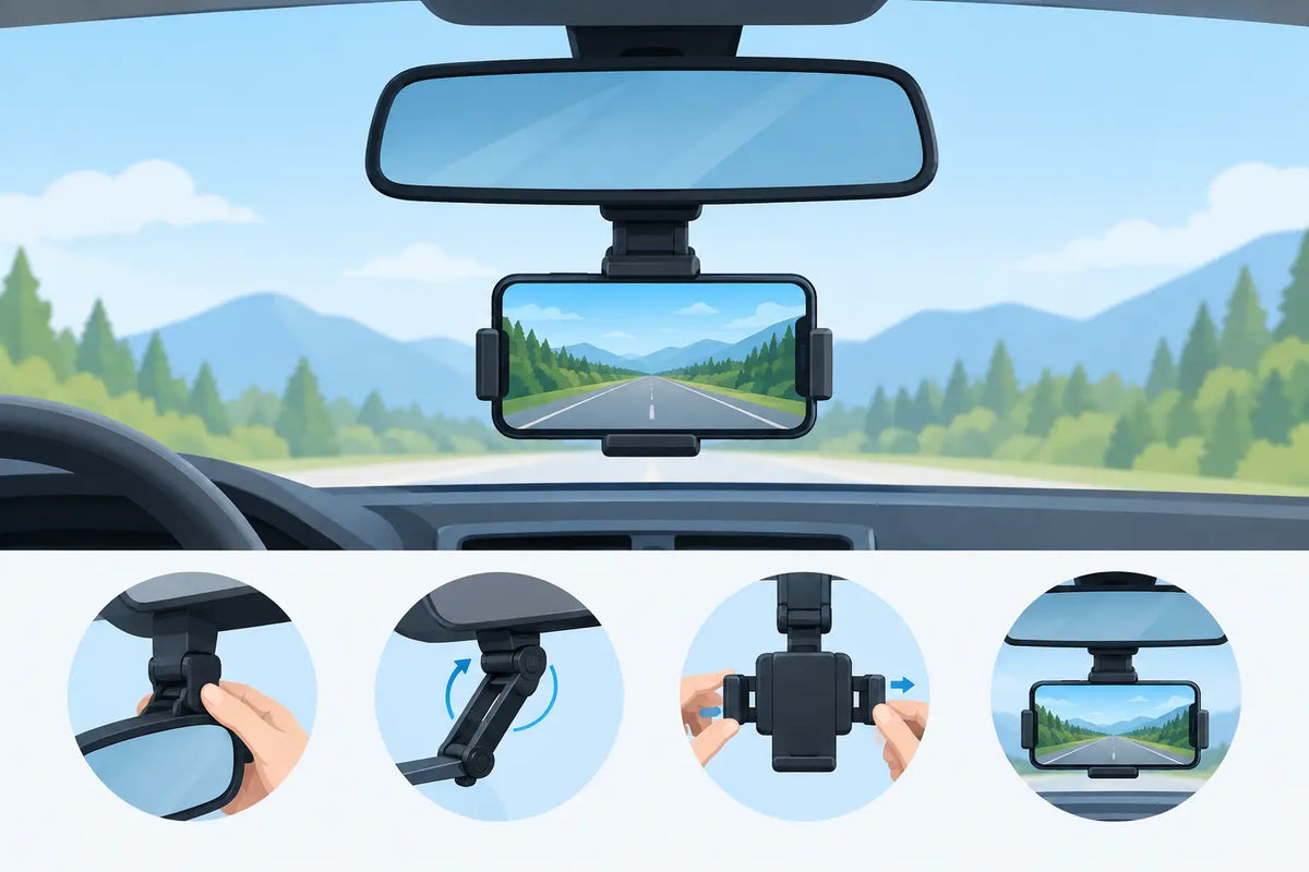How to Install a Rear View Mirror Phone Mount