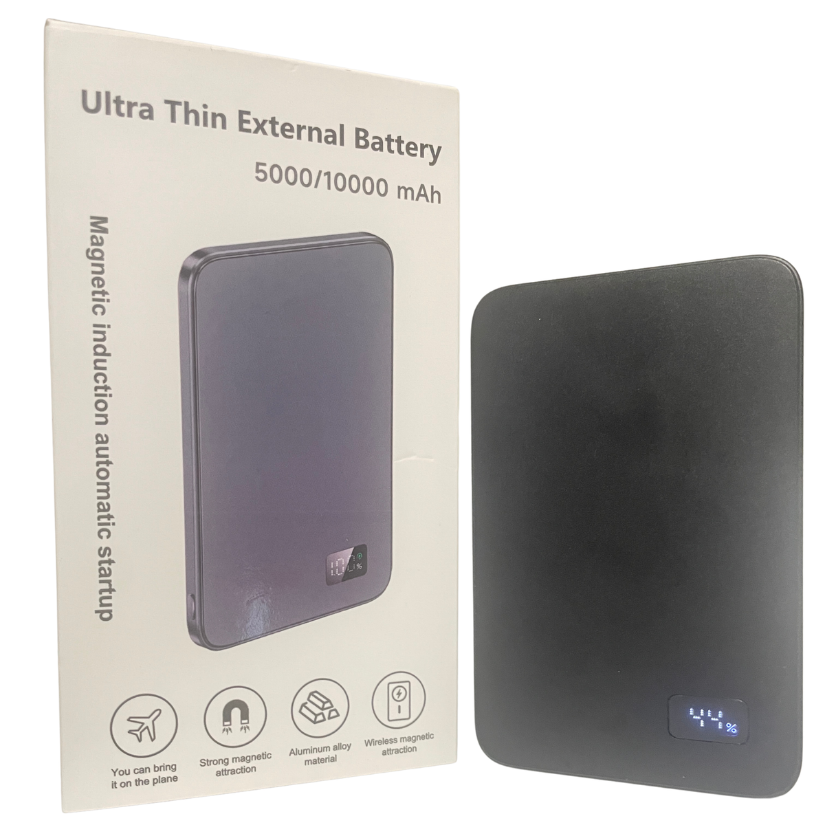 Wireless Magnetic Battery Bank – 10,000mAh, 15W Fast Charge