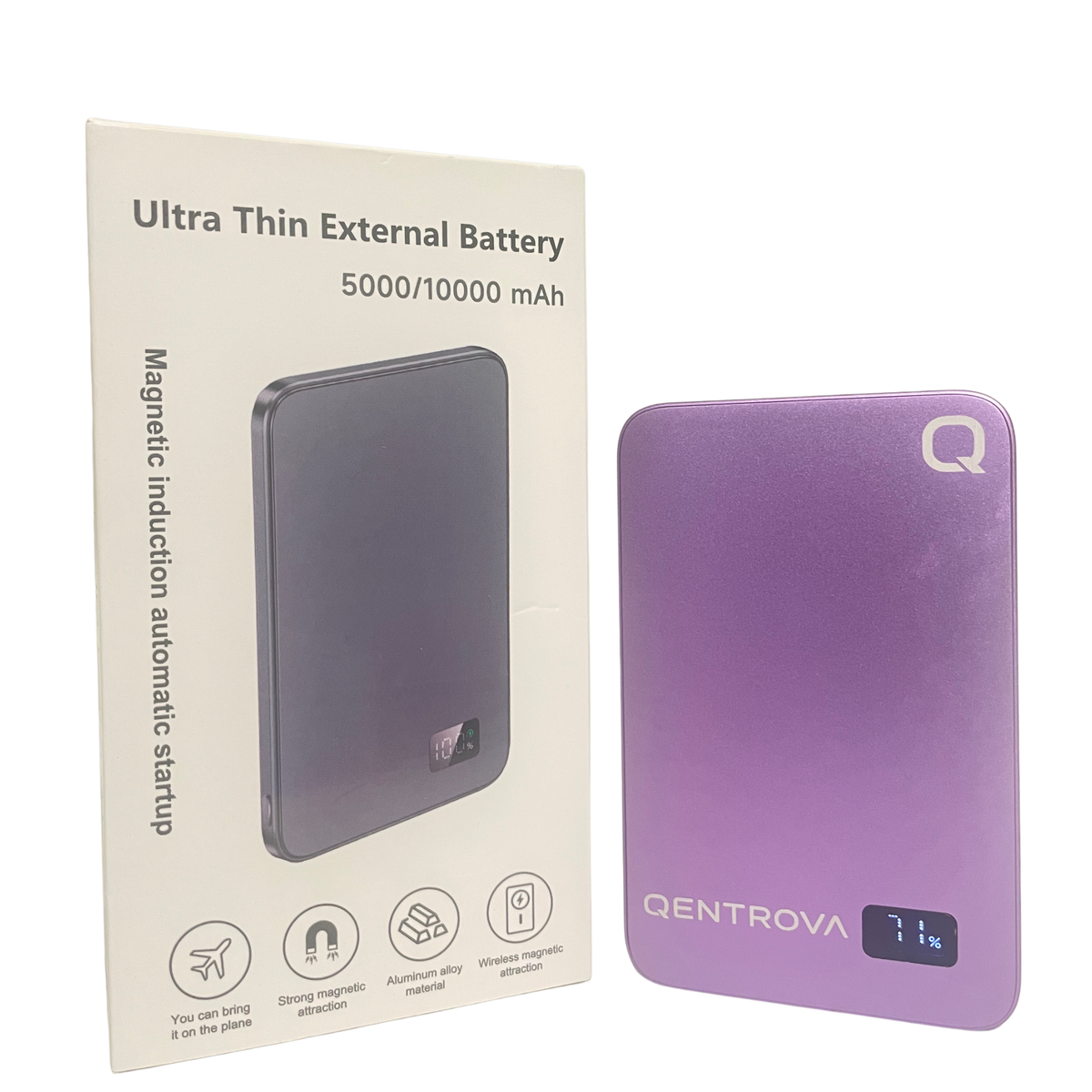 Wireless Magnetic Battery Bank – 10,000mAh, 15W Fast Charge