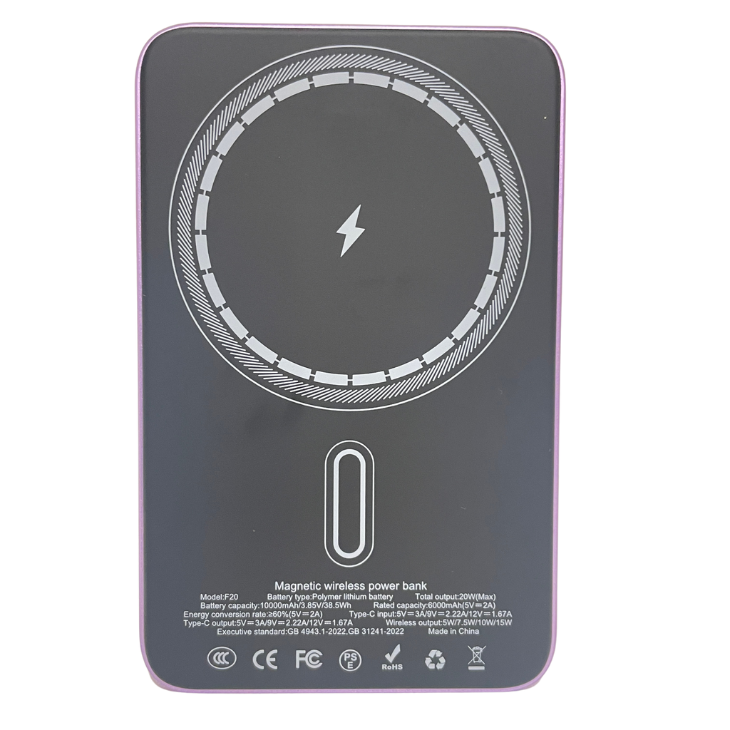 Wireless Magnetic Battery Bank – 10,000mAh, 15W Fast Charge